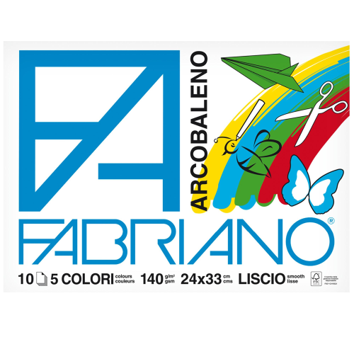 ALBUM ARCOBALENO (24X33CM FG 10 140GR 5 COLORI FABRIANO